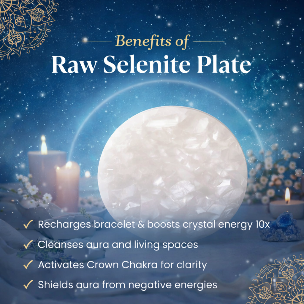 Dhan Sukh Chips Bracelet With Free Raw Selenite Plate