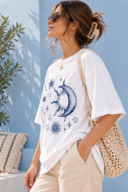 Celestial Eclipse Oversized T-Shirt – White