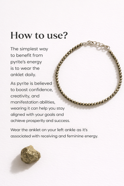 Raw Pyrite Anklet & Bracelet (Couple Combo)
