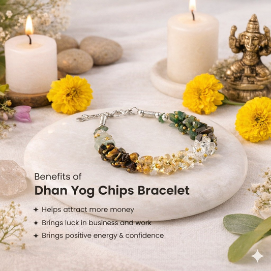 Combo - Dhan Yog Chips Bracelet + Free Pyrite Anklet