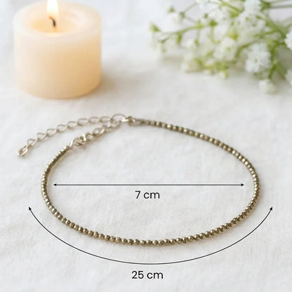 Raw Pyrite Anklet with FREE Selenite Plate