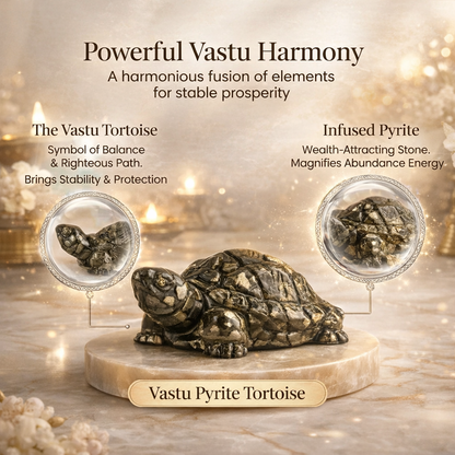 Dhan Raksha Pyrite Tortoise w/ Free Selenite Plate