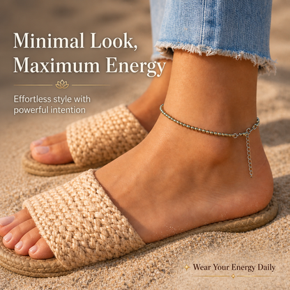 Raw Pyrite Anklet with FREE Selenite Plate